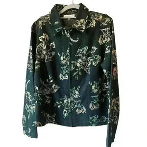 Keren Hart Women's Floral Embellished Jacket Black Gold Size M